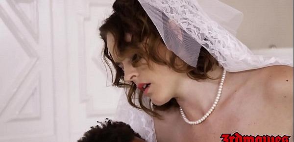  Busty bride cuckolds hubby with BBC on their wedding day